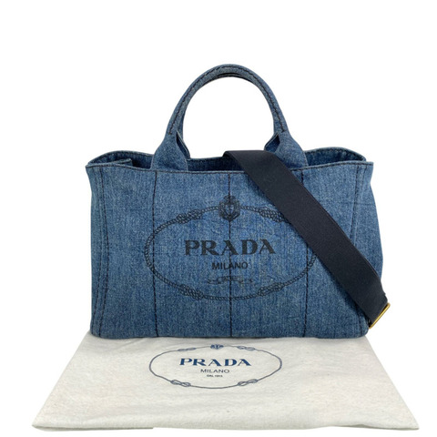 ☆ PRADA 普拉達 Blue Denim 2 way bag 藍色牛仔布兩用袋 1BG642-267015859