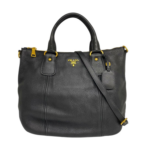 ☆ PRADA 普拉達 Black Calfskin Shoulder Bag 黑色小牛皮肩背包-267015527