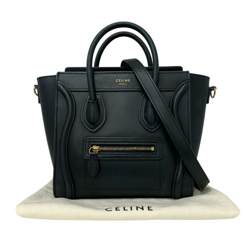 ☆ CELINE 思琳 Black Calfskin Luggage Nano 2 way bag 黑色小牛皮兩用袋-267016006