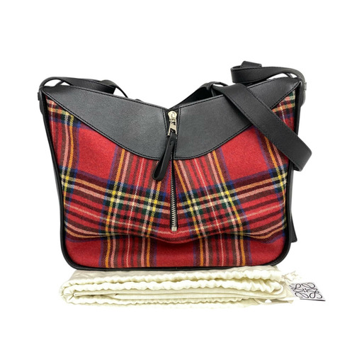 ☆ LOEWE 羅意威 Black, Red Calfskin, Canvas Hammock Crossbody Bag 黑色, 紅色小牛皮, 帆布斜揹袋-267015772
