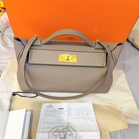 Hermes 24/24-29 大象灰金釦Y刻