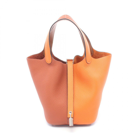 HERMES Picotin Lock PM Casaque Tote 手提包 082321CK 皮革 橙色 波爾多 B