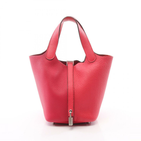 HERMES Picotin Lock PM Casaque 手提包 手提包 Y 064427CK Taurillon Clemence SHW