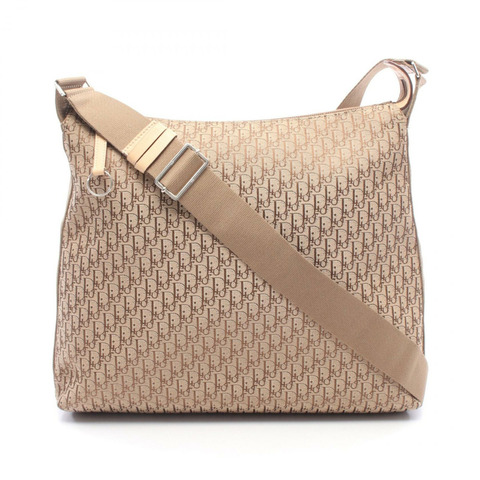 Christian Dior Trotter 肩挎包，帆布皮革，米棕色，二手