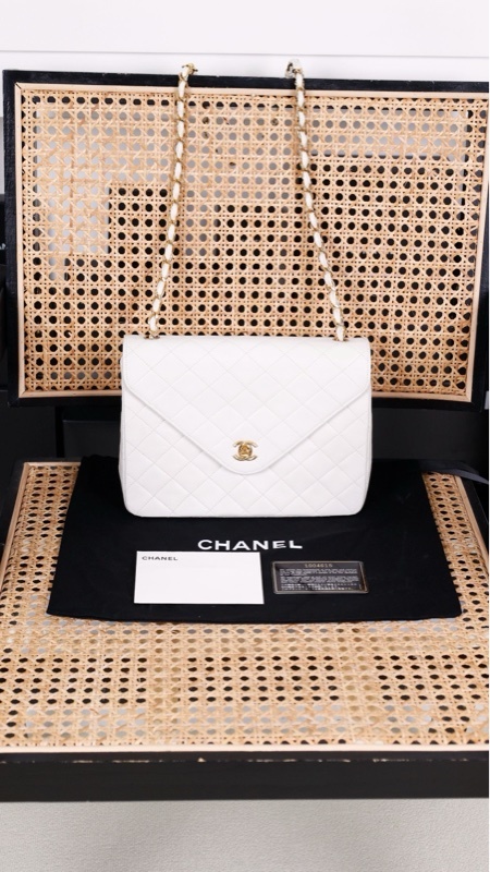 Chanel 1开白金书包扣信封包直角CF单肩包