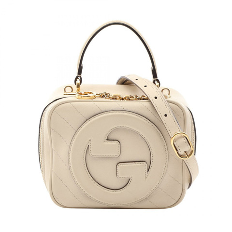 GUCCI Blondie 手提單肩包 744434 皮革 米色 二手 女士 GHW