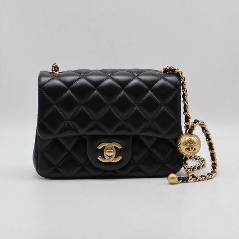 CHANEL 經典口蓋包方胖子 17 - 金球黑金