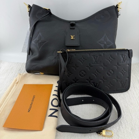 路易威登/Louis Vuitton Carryall 小號肩背包斜挎包 黑色 芯片款