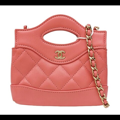 Chanel 香奈兒  粉色 31bag mini 超迷你  鏈條包   晶片款