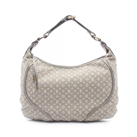 路易威登 Manon MM Monogram Mini-Lin Platine 單肩包 M95618 帆布皮革 灰色 二手 女士
