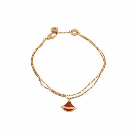 BVLGARI DIVASDREAM小扇子手鏈18K玫瑰金/紅玉髓S-M碼