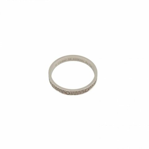 CARTIER LOVE滿天星窄版戒指18K白金/鑽石54