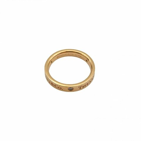 TIFFANY&CO Tiffany&Co.三鑽戒指窄版18K玫瑰金/鑽石50