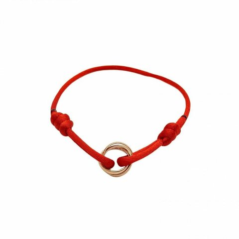 CARTIER 18K玫瑰金Trinity三色金三環手繩