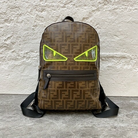 99新Fendi/芬迪小怪獸系列滿印logo老花雙肩包經典款