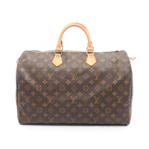 路易威登 Speedy 40 Monogram 手提包 M41522 PVC塗層帆布皮革棕色二手女士