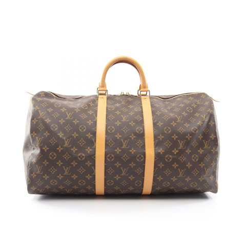 路易威登 Keepall55 Monogram 波士頓包 M41424 PVC塗層帆布皮革 棕色 二手 男女通用