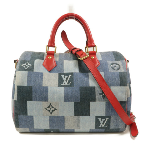 LOUIS VUITTON Monogram Denim Speedy Bandouliere 30手挽肩背兩用袋