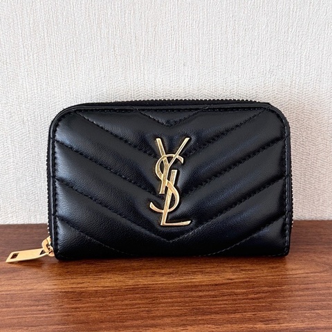 YSL聖羅蘭 經典黑金零錢鑰匙包 尺寸11*2*7cm