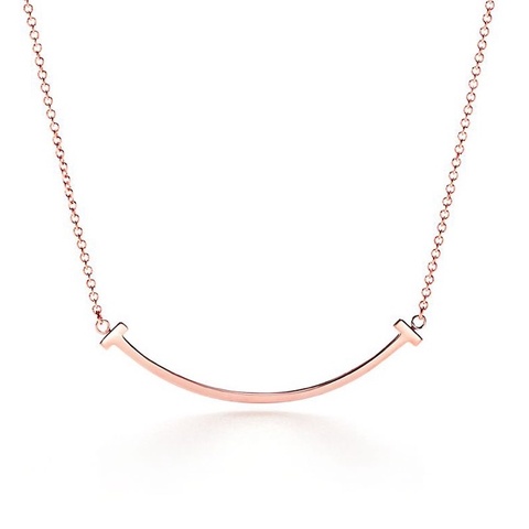 Tiffany 帝芙尼 笑臉項鍊 小號 玫瑰金色。