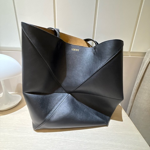 LOEWE Puzzle Fold Tote Medium 黑色 托特包｜專櫃正品｜附完整配件