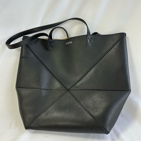 LOEWE Puzzle Fold Tote Medium 黑色托特包｜專櫃購入｜完整配件