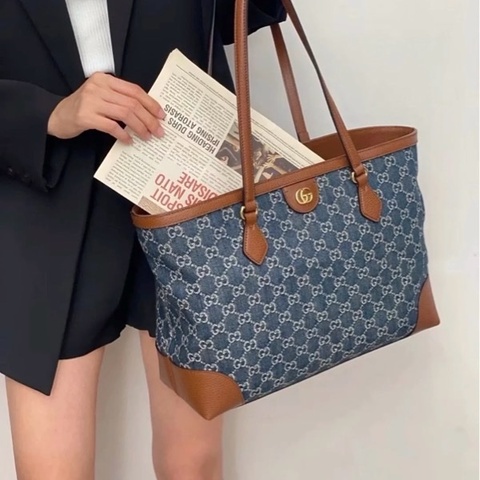 購證正本GUCCI 虞書欣著用牛仔托特包