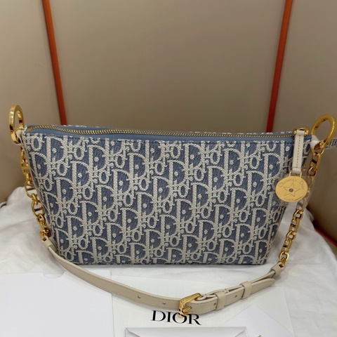 999新 Dior 迪奥Diorstar Hobo海盐蓝老花星星饭盒包