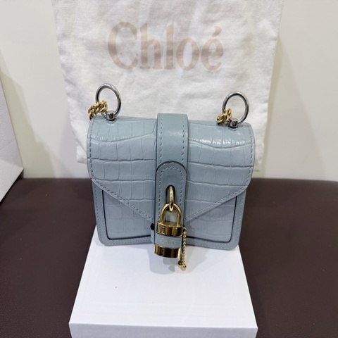 Chloe Aby Chain Mini 霧藍色鏈條包