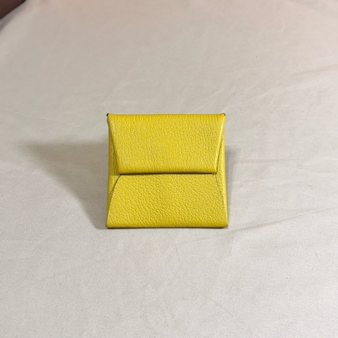 🍋近新閒置 驚喜入手 Hermes 愛馬仕 檸檬黃 扣式 零錢袋