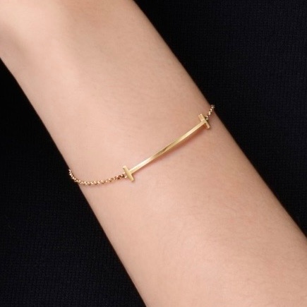 Tiffany 蒂芙尼 微笑手鍊 18k黃金材質 鏈長18cm
