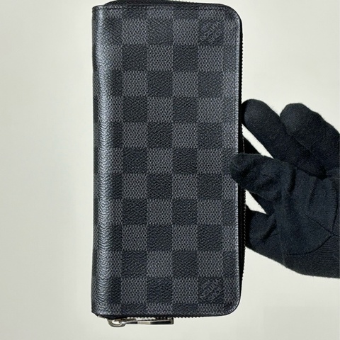 🔥 近新美品 LV 路易威登 Louis Vuitton 黑棋盤格拉鏈 14卡長夾