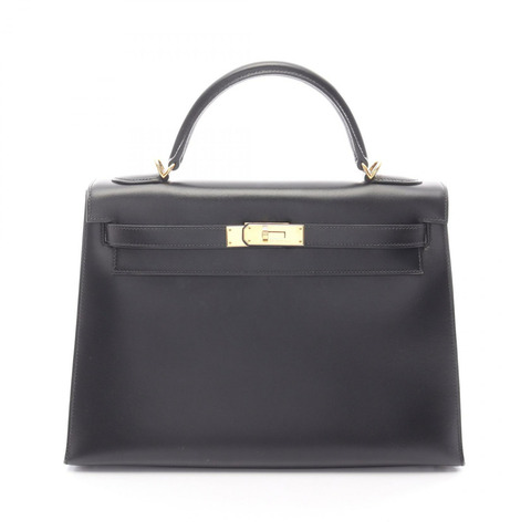 Kelly 32 Box牛皮 黑色 凱莉包 金釦 □I刻 兩用包【HERMES 愛馬仕】