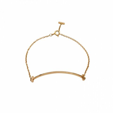 TIFFANY&CO T微笑手链18K玫瑰金S-M码