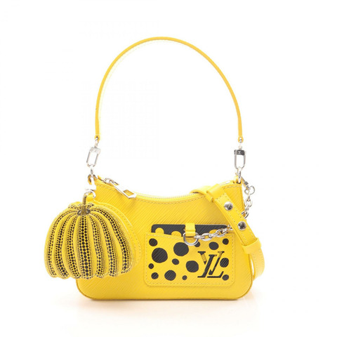 路易威登 (LOUIS VUITTON) × 草間彌生 (Yayoi Kusama) Marerini Epi Jaune 2WAY 手提包 M21702 皮革 黃黑 二手 女士