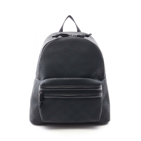 GUCCI Edge 中型雙肩背包 834491 橡膠黑色 二手 男款