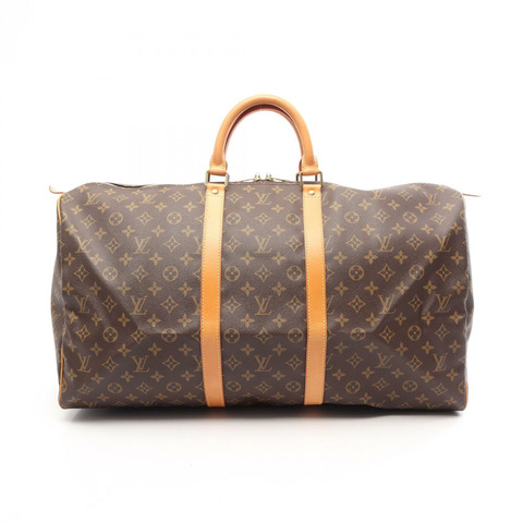 路易威登 Keepall55 Monogram 波士頓包 M41424 PVC塗層帆布皮革 棕色 二手 男女通用