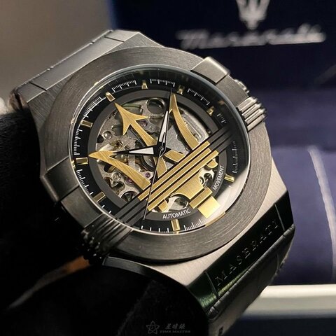 MASERATI手錶,編號R8821108036,42mm黑錶殼,深黑色錶帶款