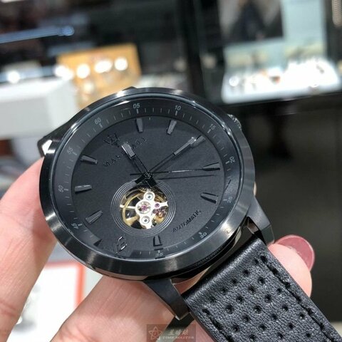 MASERATI瑪莎拉蒂男錶,編號R8821134001,44mm, 46mm黑錶殼,深黑色錶帶款