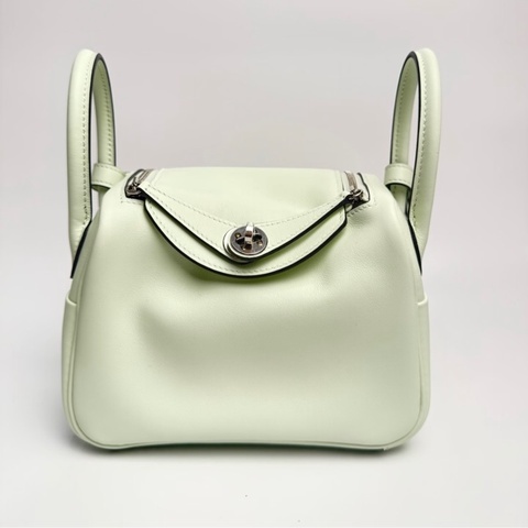 Hermès 愛馬仕 Mini Lindy氣泡綠 U刻  尺寸：19*12.5*9 塵袋