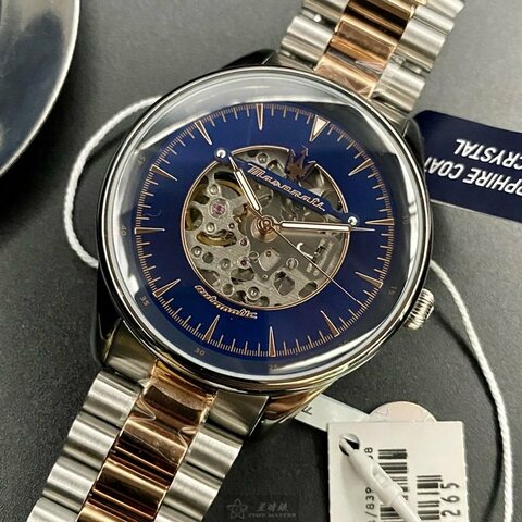 MASERATI手錶,編號R8823146001,46mm銀錶殼,金銀相間錶帶款