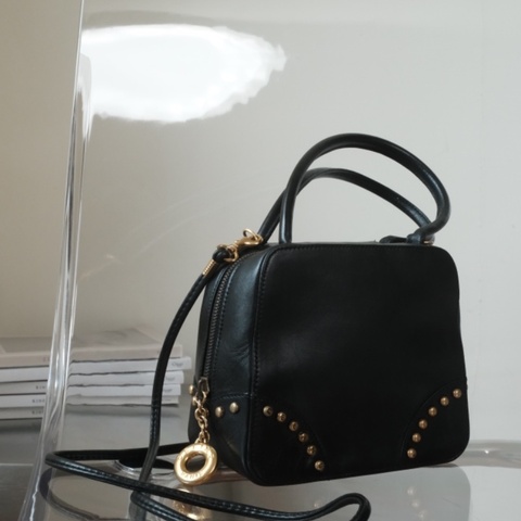 CELINE Vintage 思琳 1990s Michael Kors Y2K時期 稀有款 復古字母鉚釘金屬環拉鍊雙用小方包