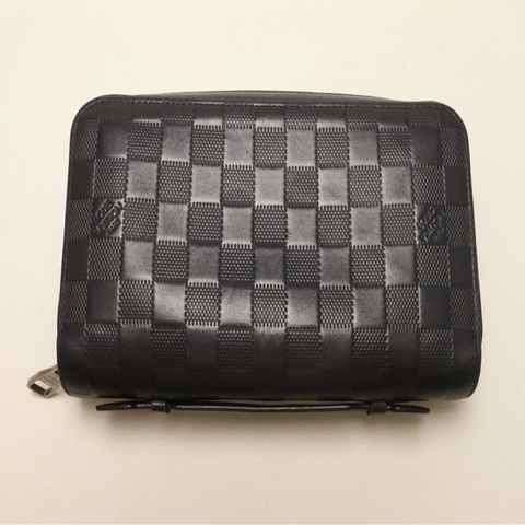 真品LOUIS VUITTON 路易威登 Damier Infini Zippy XL N61254拉鍊長版皮夾