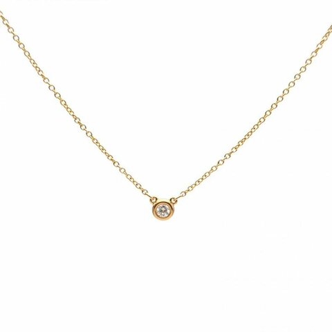 CARTIER 18K玫瑰金鑽石Amour飛碟項鏈9分單鑽項鏈