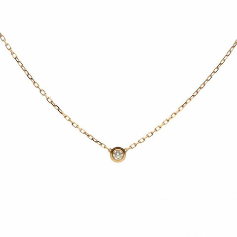 CARTIER CARTIERD'AMOUR單鑽9分小號款項鏈18K玫瑰金/鑽石