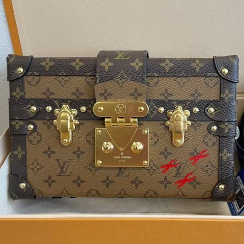 Louis Vuitton 路易威登 petite malle 焦糖老花拼色 硬盒子尺寸 20*13