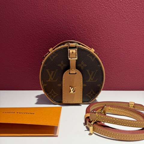 路易威登/Louis Vuitton Boite Chapeau系列 經典老花小圓餅 單肩斜挎包 晶片款