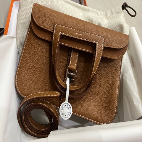 Hermes halzan25 金棕銀釦