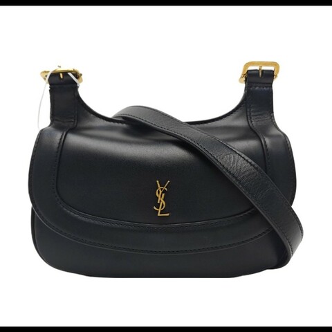 Saint Laurent YSL Charlie小號馬鞍包 黑色 復古金五金 亮面小牛皮