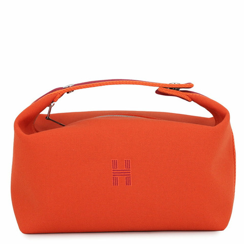 Hermes 手提包 Bride à Black GM Orange Feu 帆布 HERMES